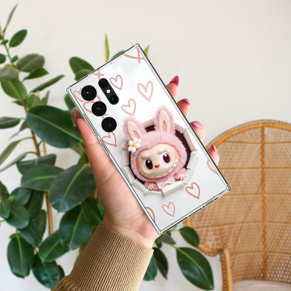 Labubu Trendy Transparent Silicon Case For Samsung