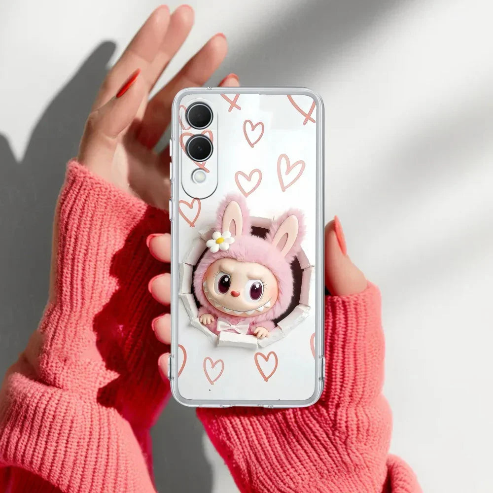 Labubu Trendy Transparent Silicon Case For Samsung