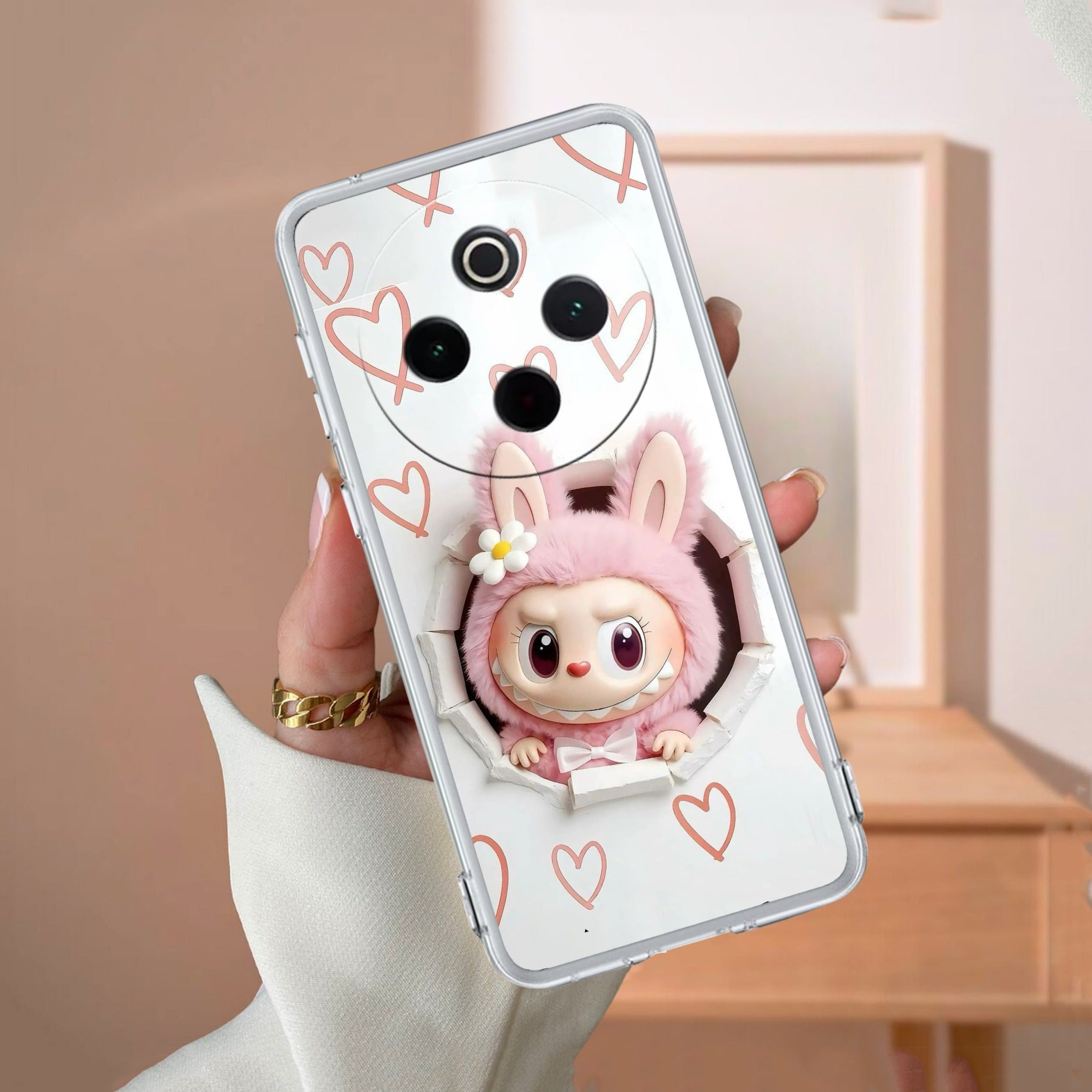 Labubu Trendy Transparent Silicon Case For Vivo