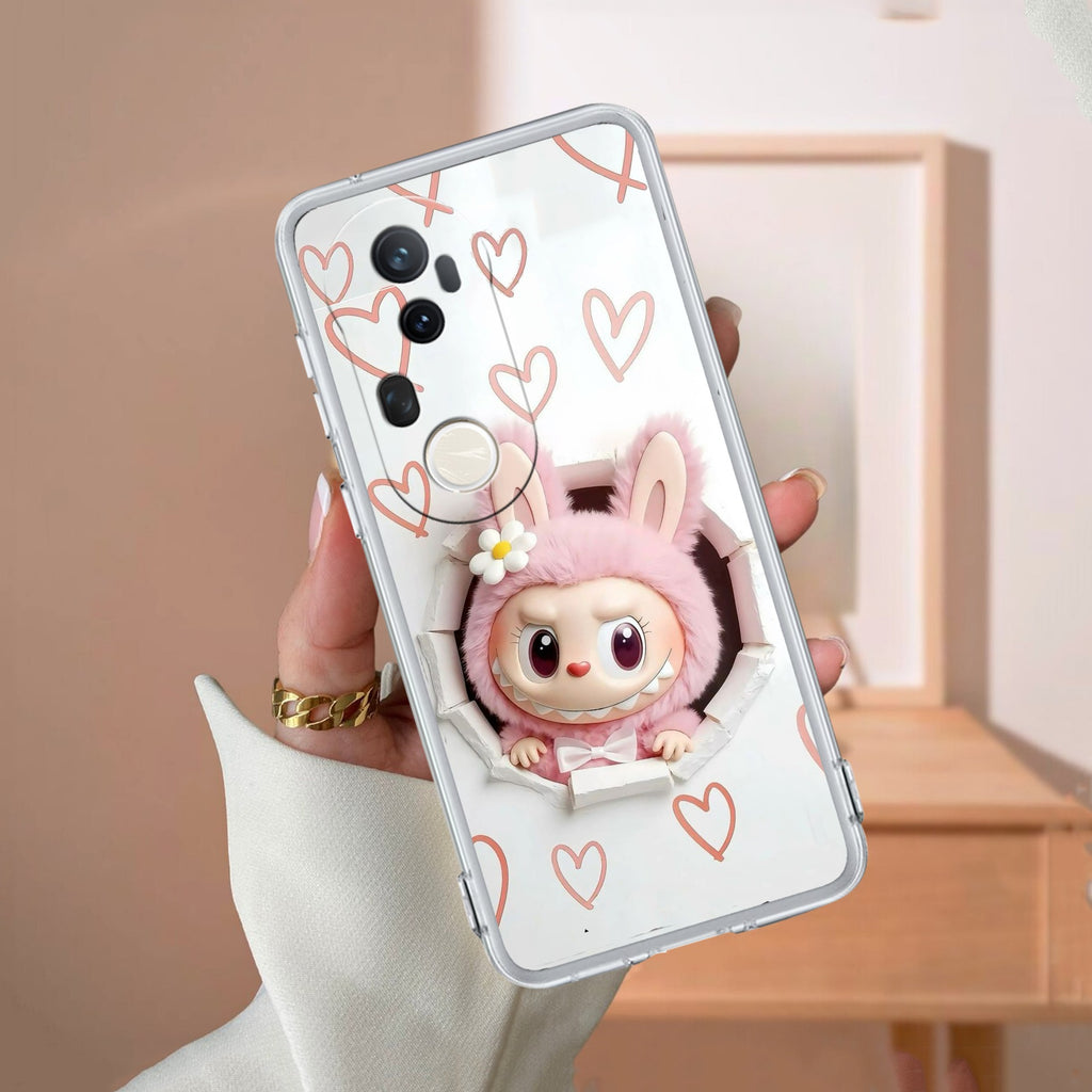Labubu Trendy Transparent Silicon Case For Vivo Y28 5G