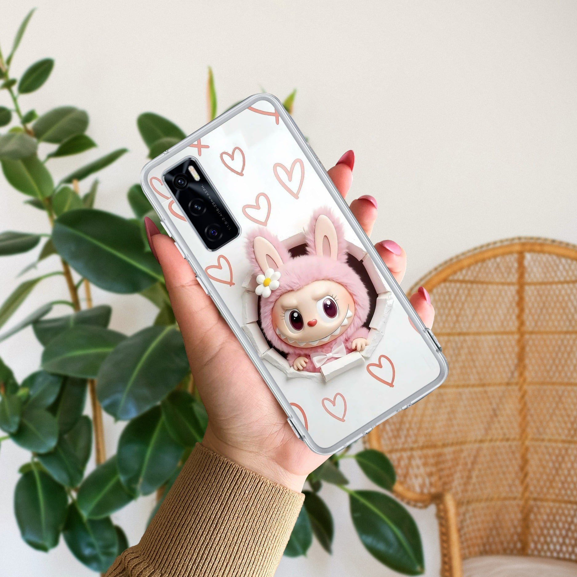 Labubu Trendy Transparent Silicon Case For Vivo Y16