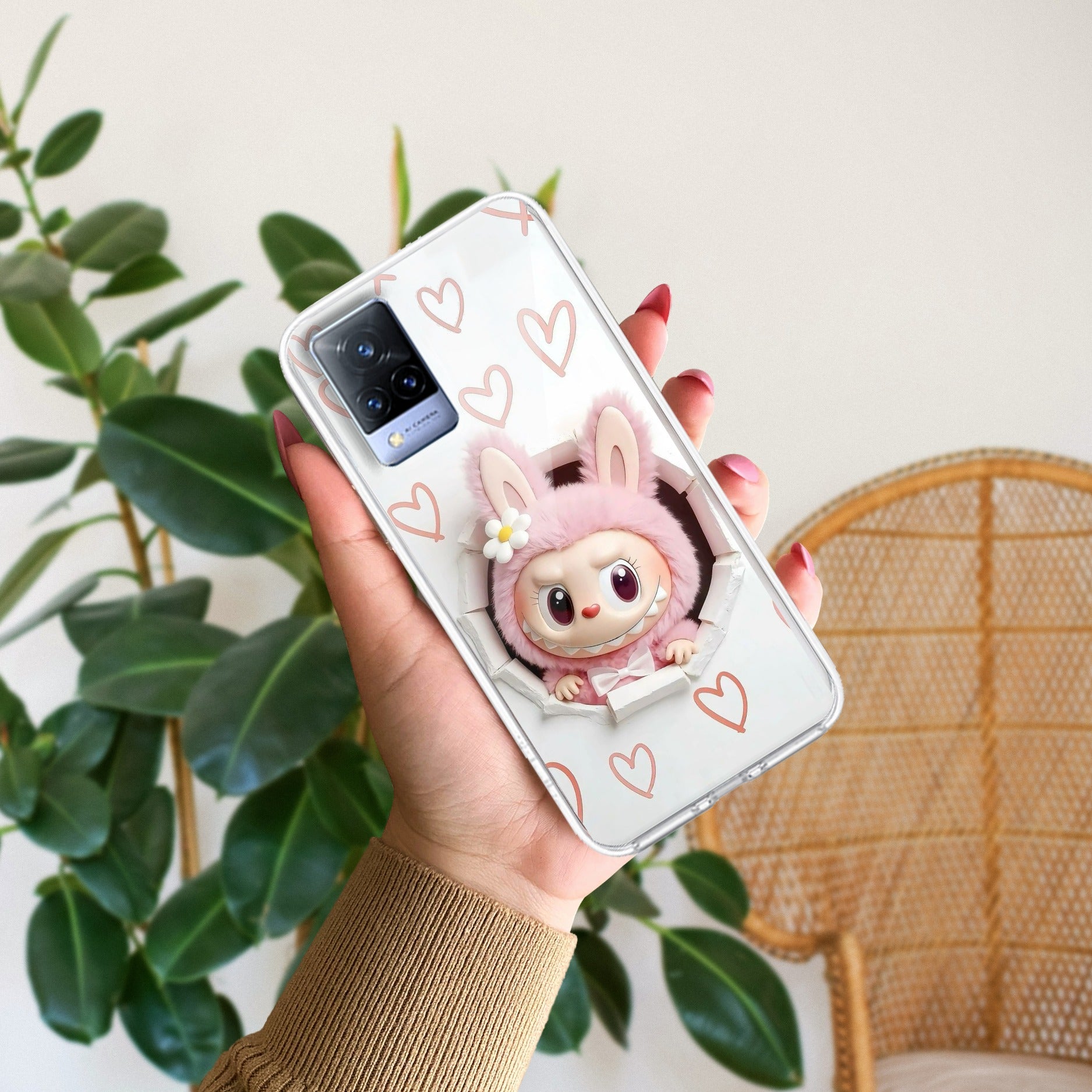 Labubu Trendy Transparent Silicon Case For Vivo X100 5G
