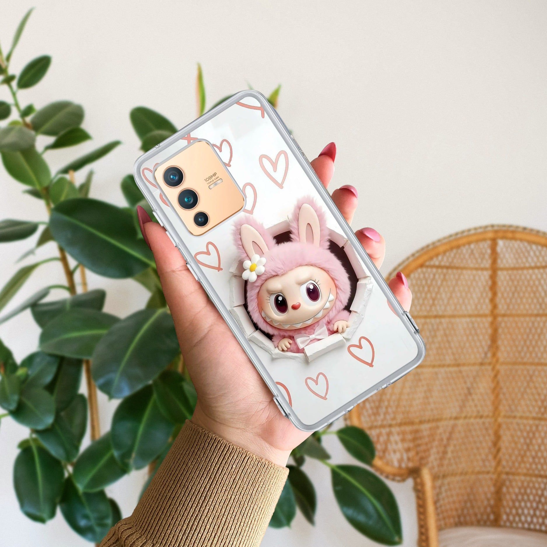 Labubu Trendy Transparent Silicon Case For Vivo Y20s/Vivo Y20A/Vivo Y20G/Vivo Y20i / Vivo Y20T / Vivo Y20