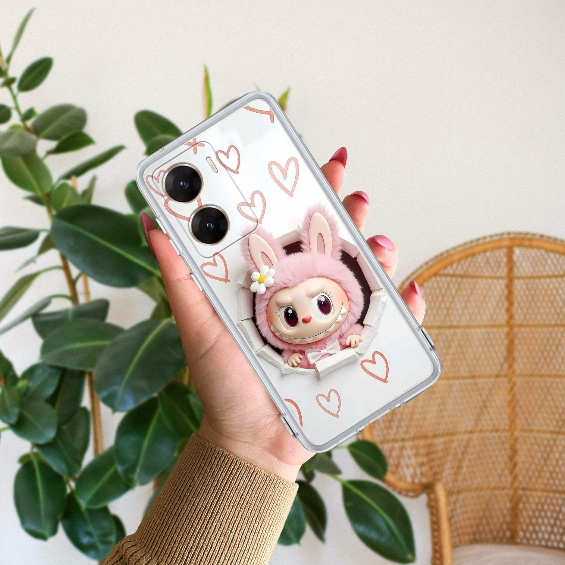 Labubu Trendy Transparent Silicon Case For Vivo