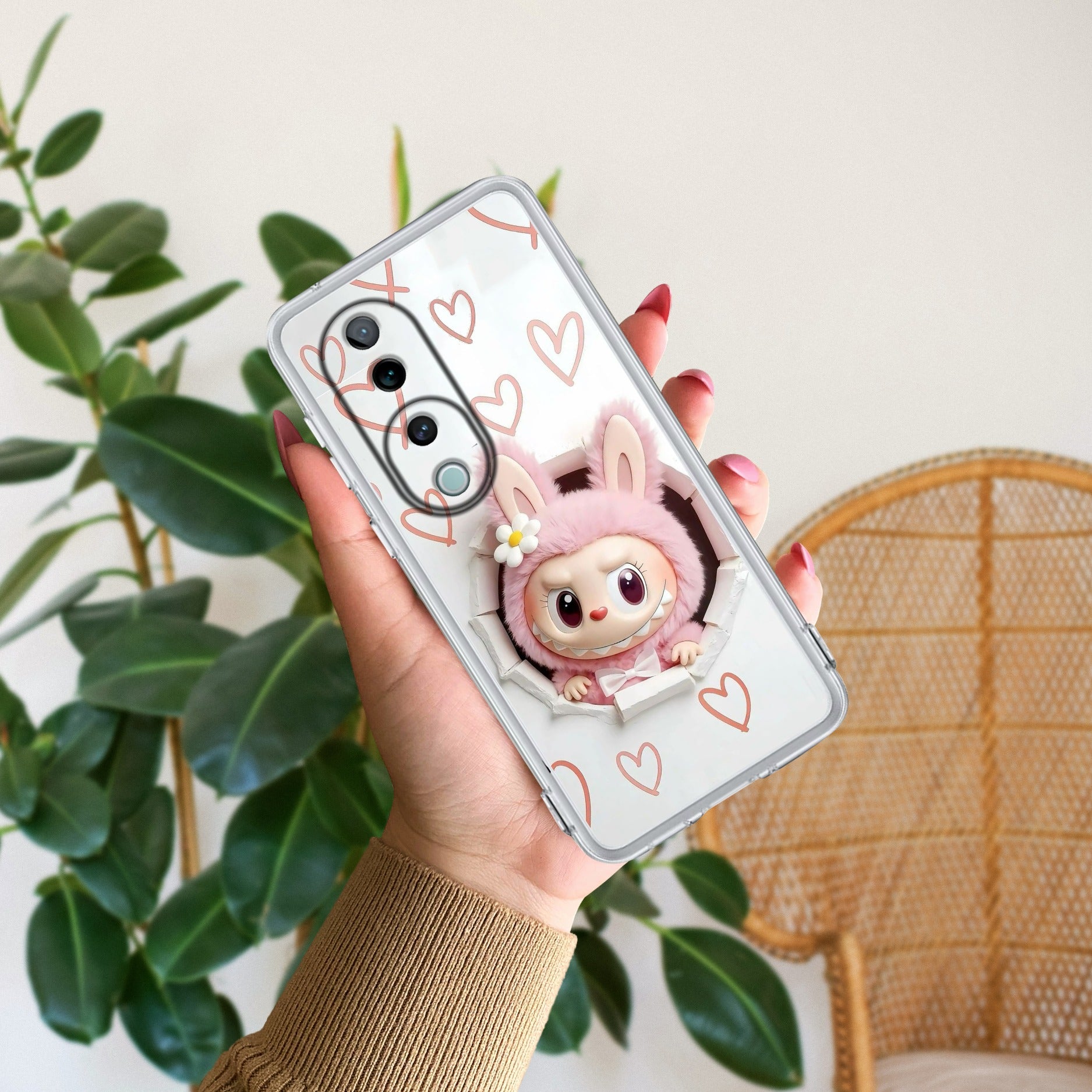 Labubu Trendy Transparent Silicon Case For Vivo