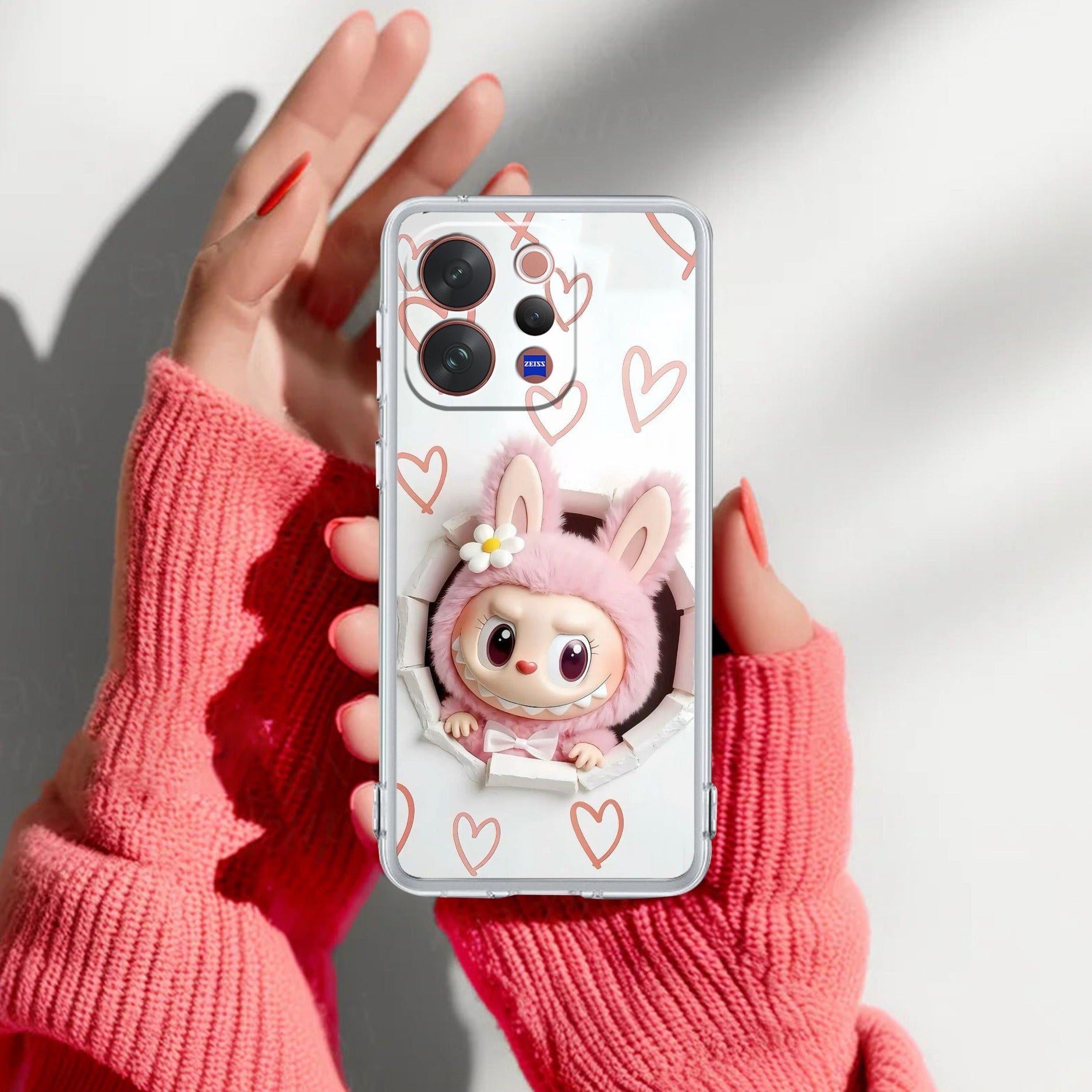 Labubu Trendy Transparent Silicon Case For Vivo V23 5G