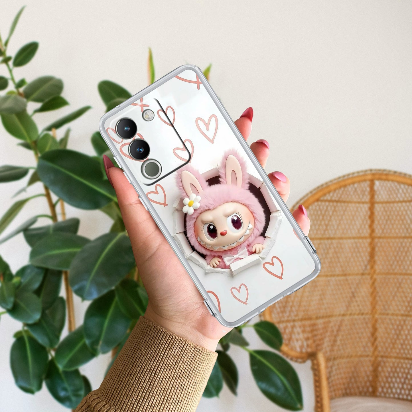 Labubu Trendy Transparent Silicon Case For Vivo