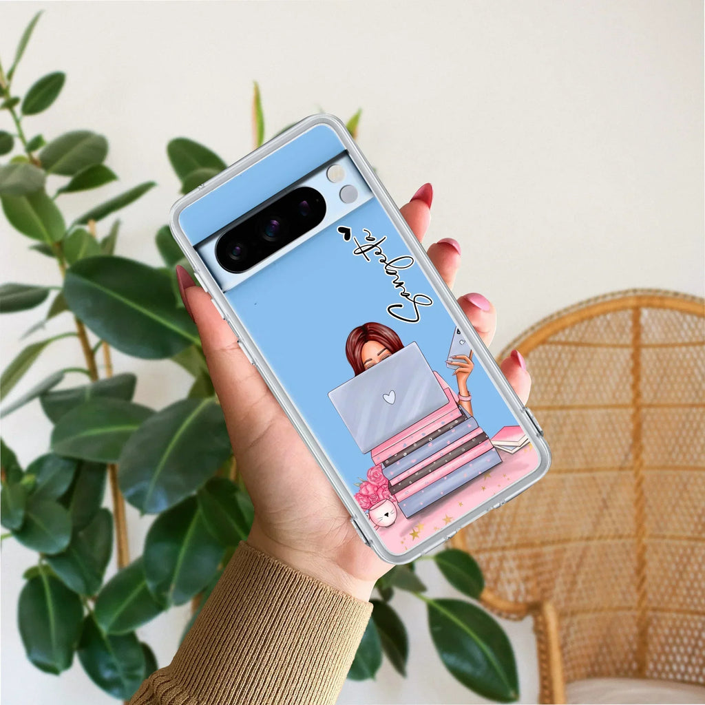 Lady Planner Customize Transparent Silicon Case For Google Pixel 8 Pro 5G