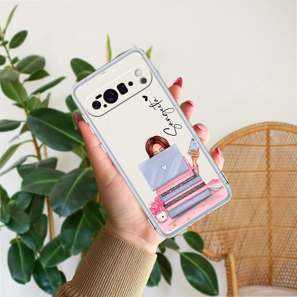 Lady Planner Customize Transparent Silicon Case For Google Pixel 8 Pro 5G