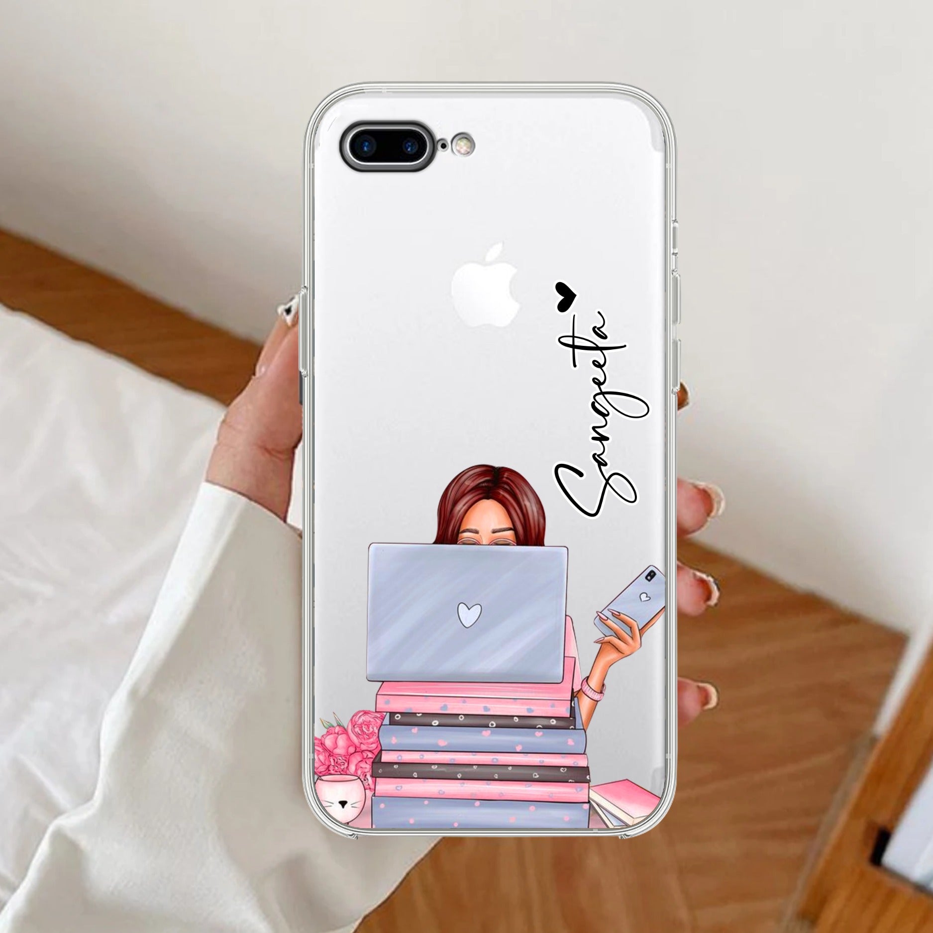 Lady Planner Customize Transparent Silicon Case For iPhone 7 Plus / iPhone 8 Plus