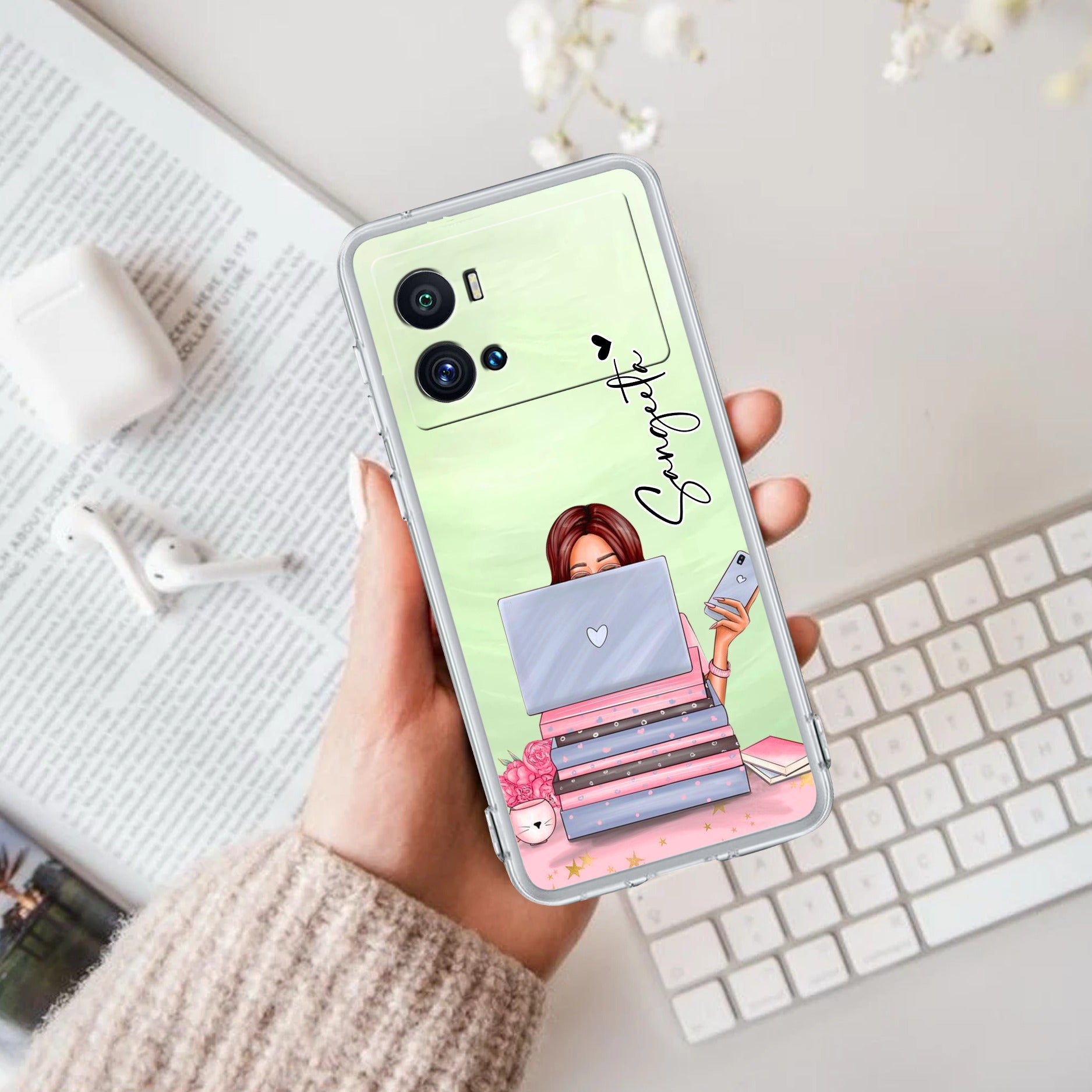 Lady Planner Customize Transparent Silicon Case For iQOO Neo 7 Pro 5G