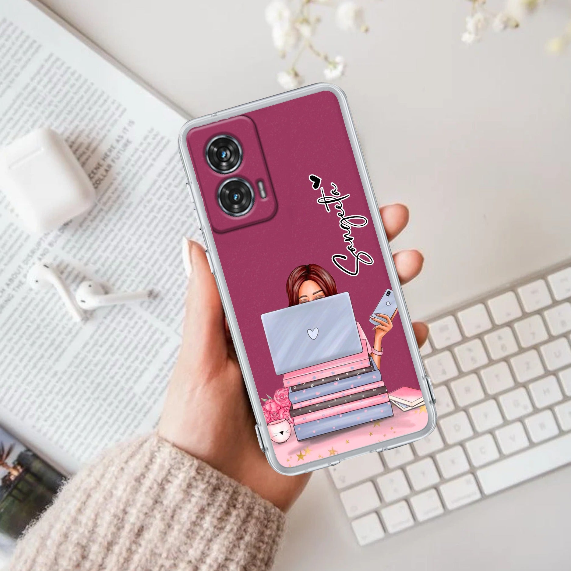 Lady Planner Customize Anti Yellow Case For Motorola Edge 50 Fusion 5G