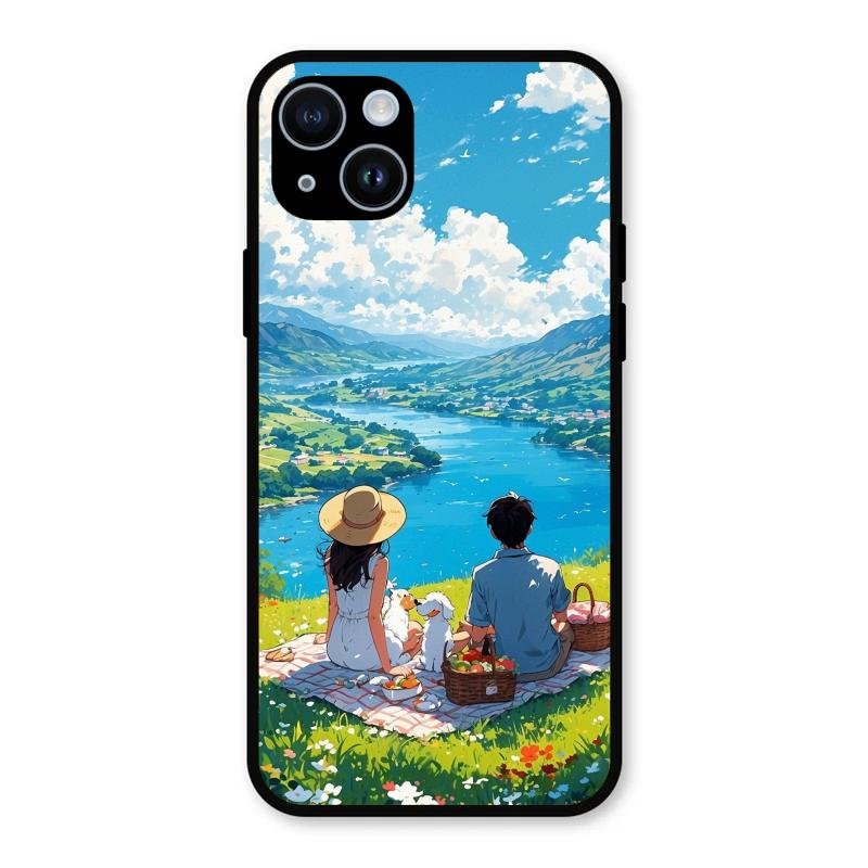 Lakeside Whimsy Glass Case Cover For iPhone 14 Plus