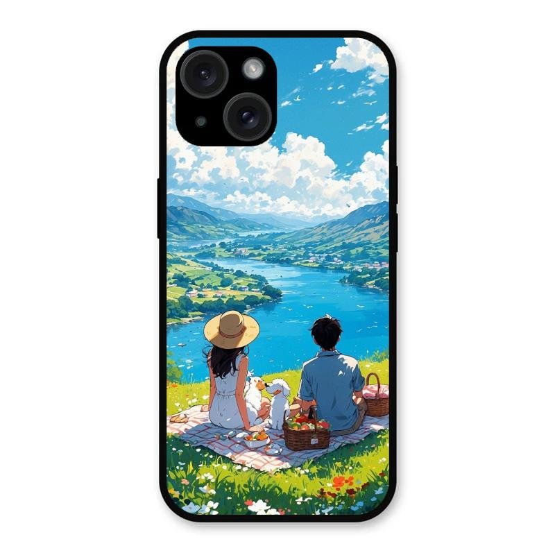 Lakeside Whimsy Glass Case Cover For iPhone 15