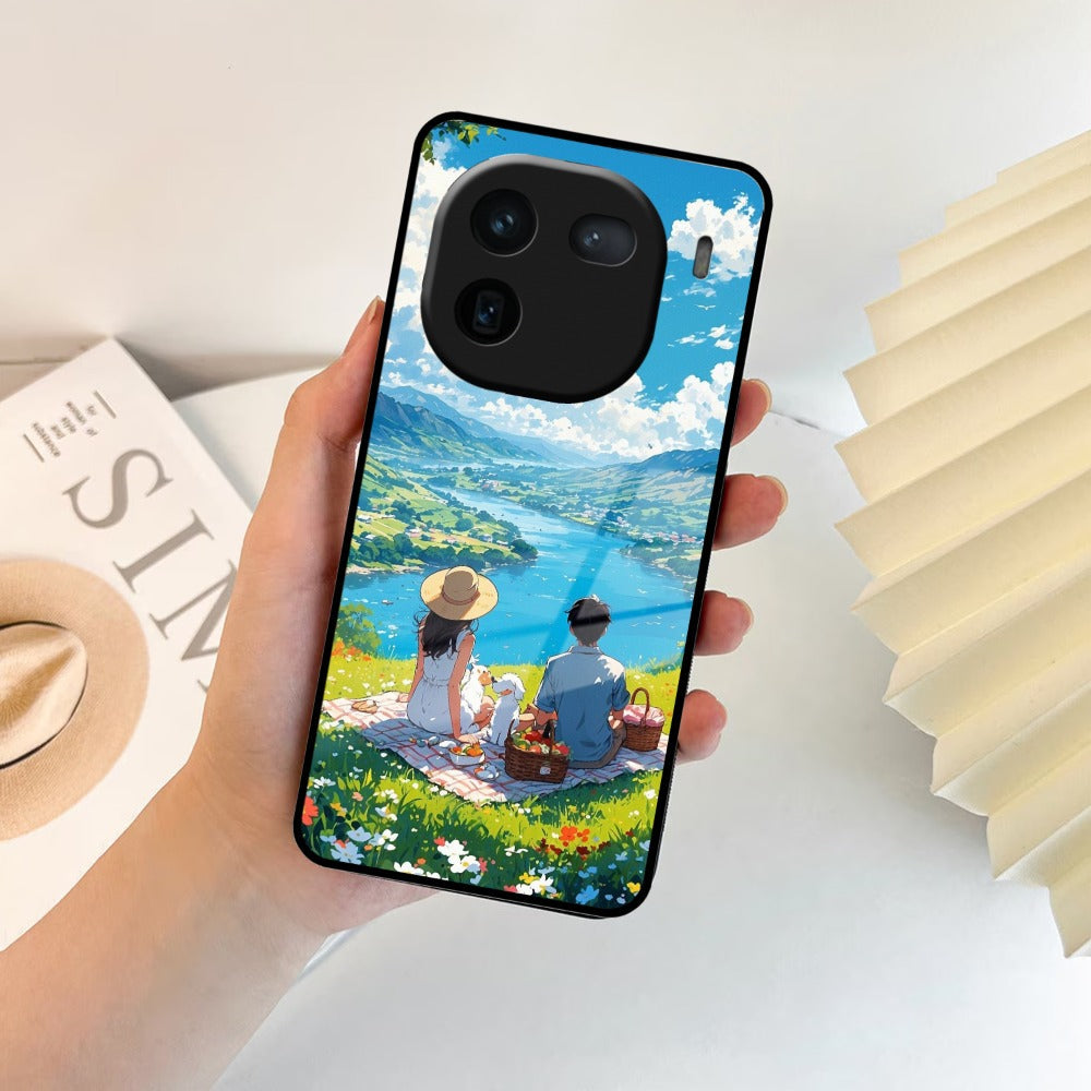 Lakeside Whimsy Glass Case Cover For iQOO
