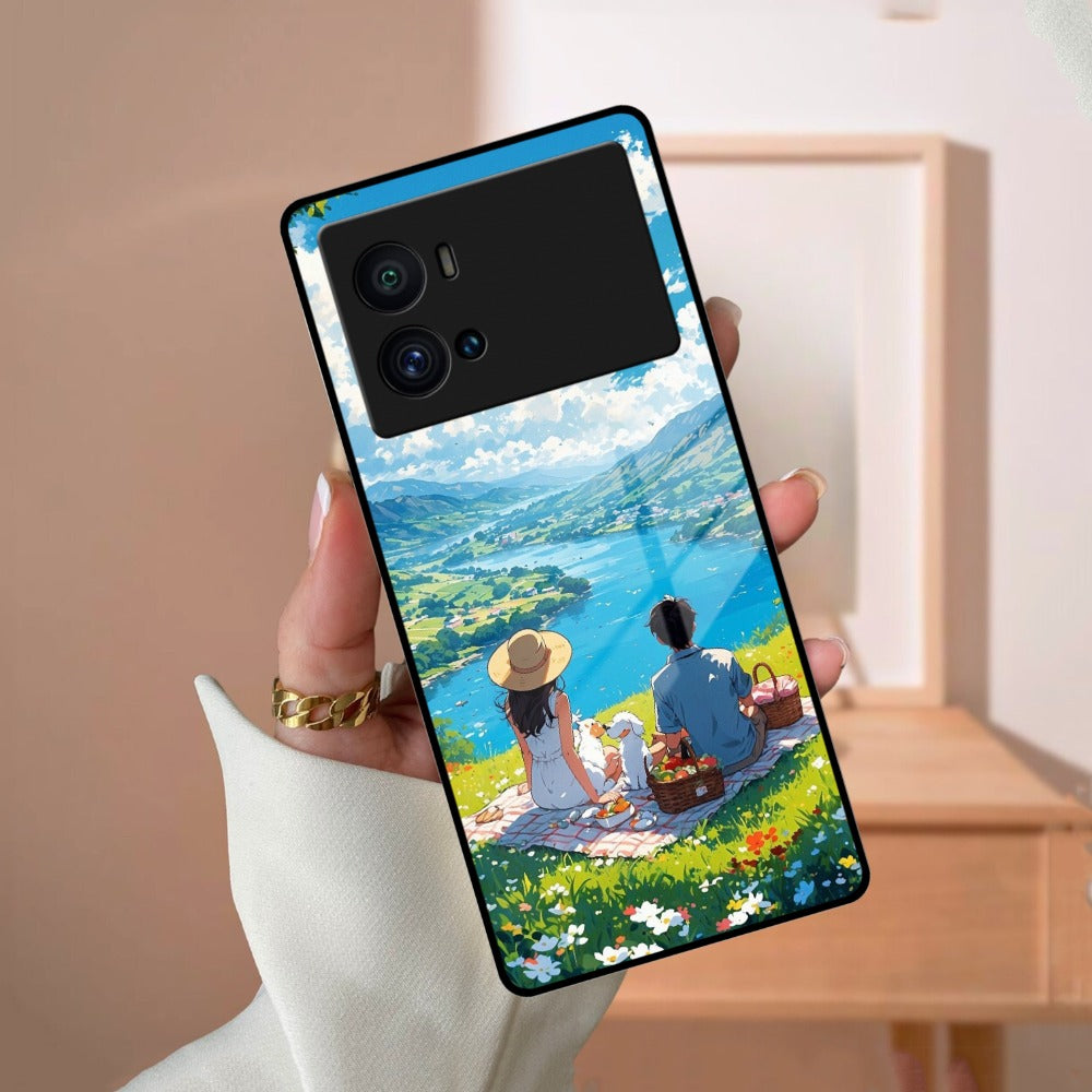 Lakeside Whimsy Glass Case Cover For iQOO