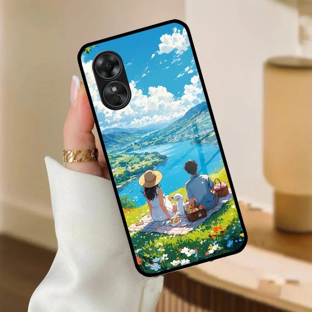 Lakeside Whimsy Glass Case Cover For Oppo - ShopOnCliQ