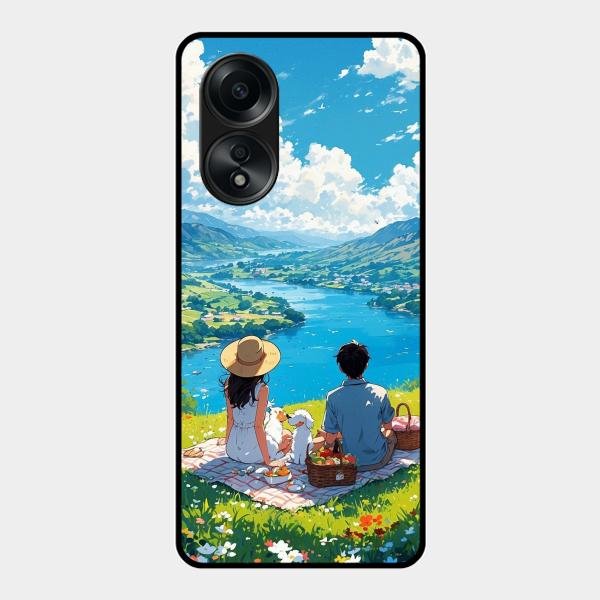 Lakeside Whimsy Glass Case Cover For Oppo A58