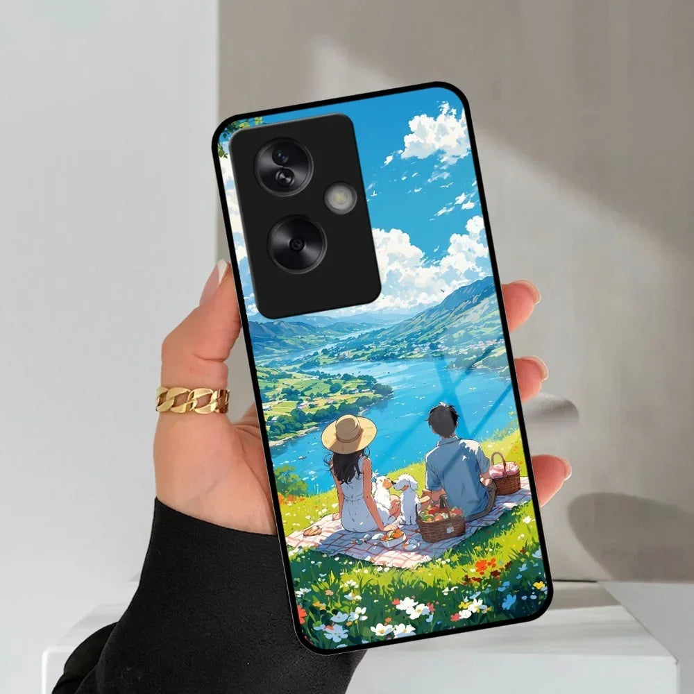 Lakeside Whimsy Glass Case Cover For Oppo - ShopOnCliQ