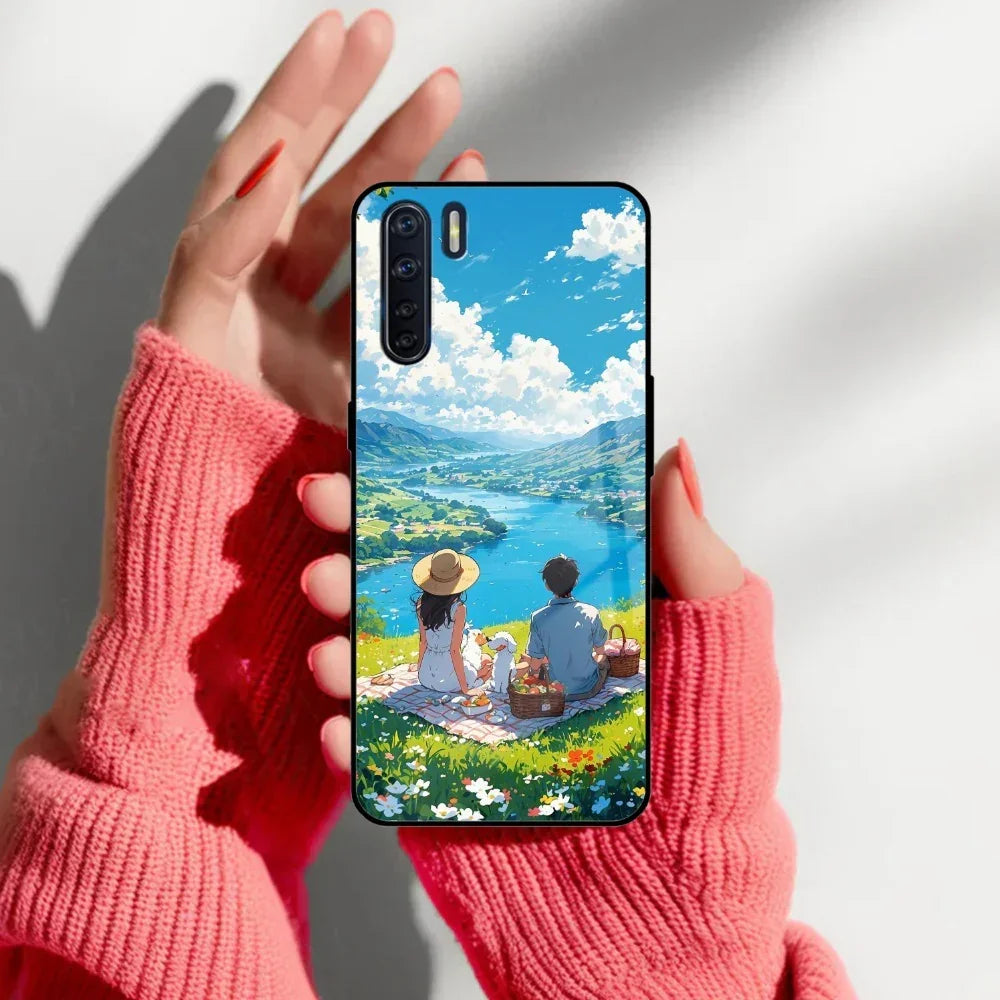 Lakeside Whimsy Glass Case Cover For Oppo - ShopOnCliQ