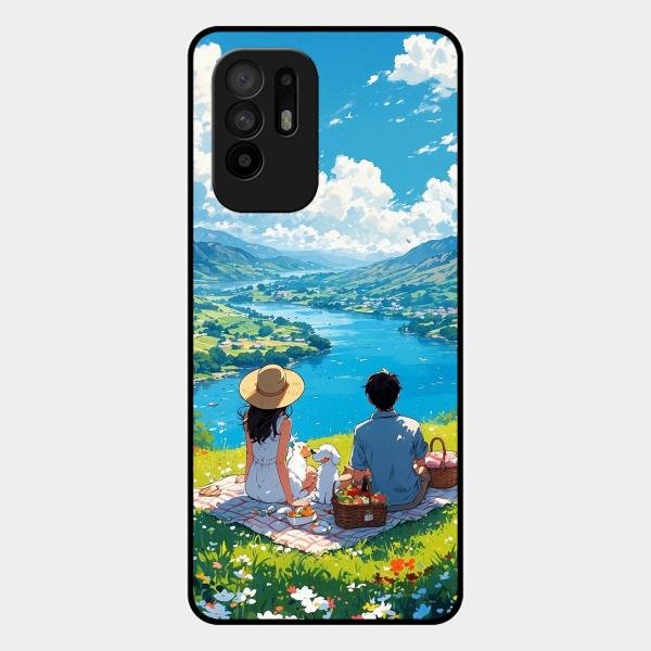 Lakeside Whimsy Glass Case Cover For Oppo F19 Pro Plus 5G