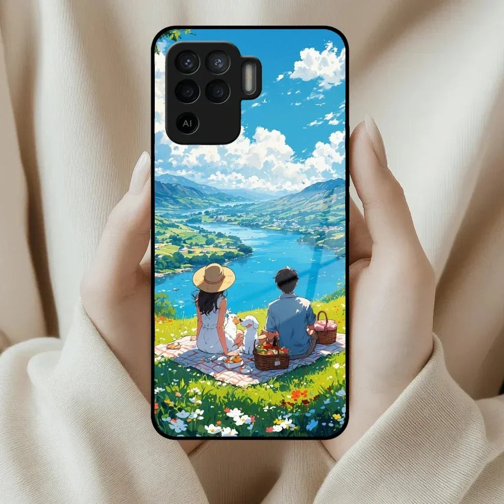 Lakeside Whimsy Glass Case Cover For Oppo - ShopOnCliQ