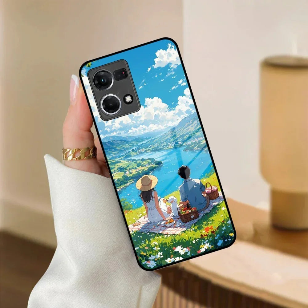 Lakeside Whimsy Glass Case Cover For Oppo - ShopOnCliQ