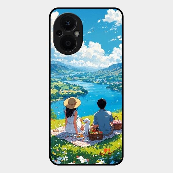 Lakeside Whimsy Glass Case Cover For Oppo F21 Pro 5G