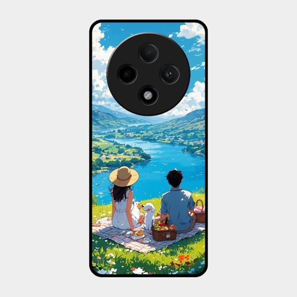 Lakeside Whimsy Glass Case Cover For Oppo F27 Pro Plus 5G