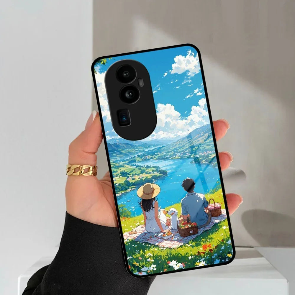 Lakeside Whimsy Glass Case Cover For Oppo - ShopOnCliQ