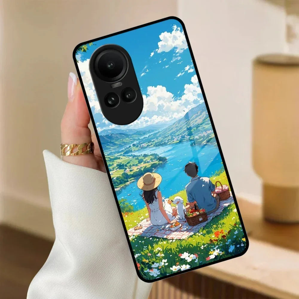 Lakeside Whimsy Glass Case Cover For Oppo - ShopOnCliQ