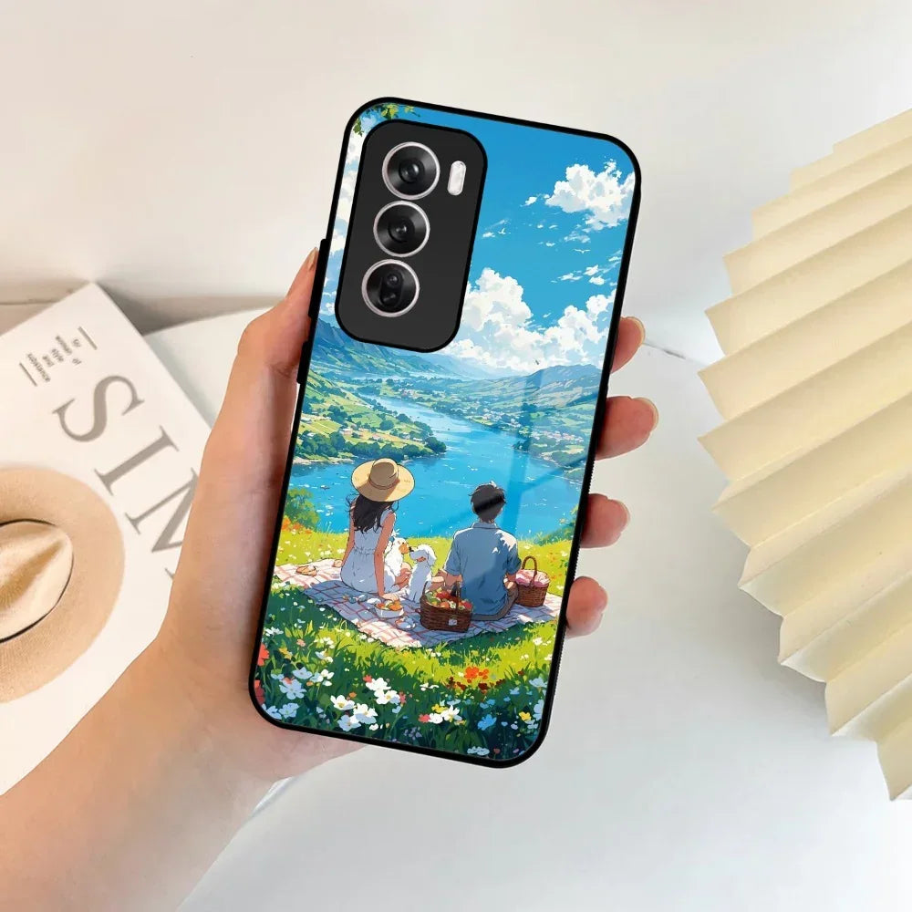 Lakeside Whimsy Glass Case Cover For Oppo - ShopOnCliQ