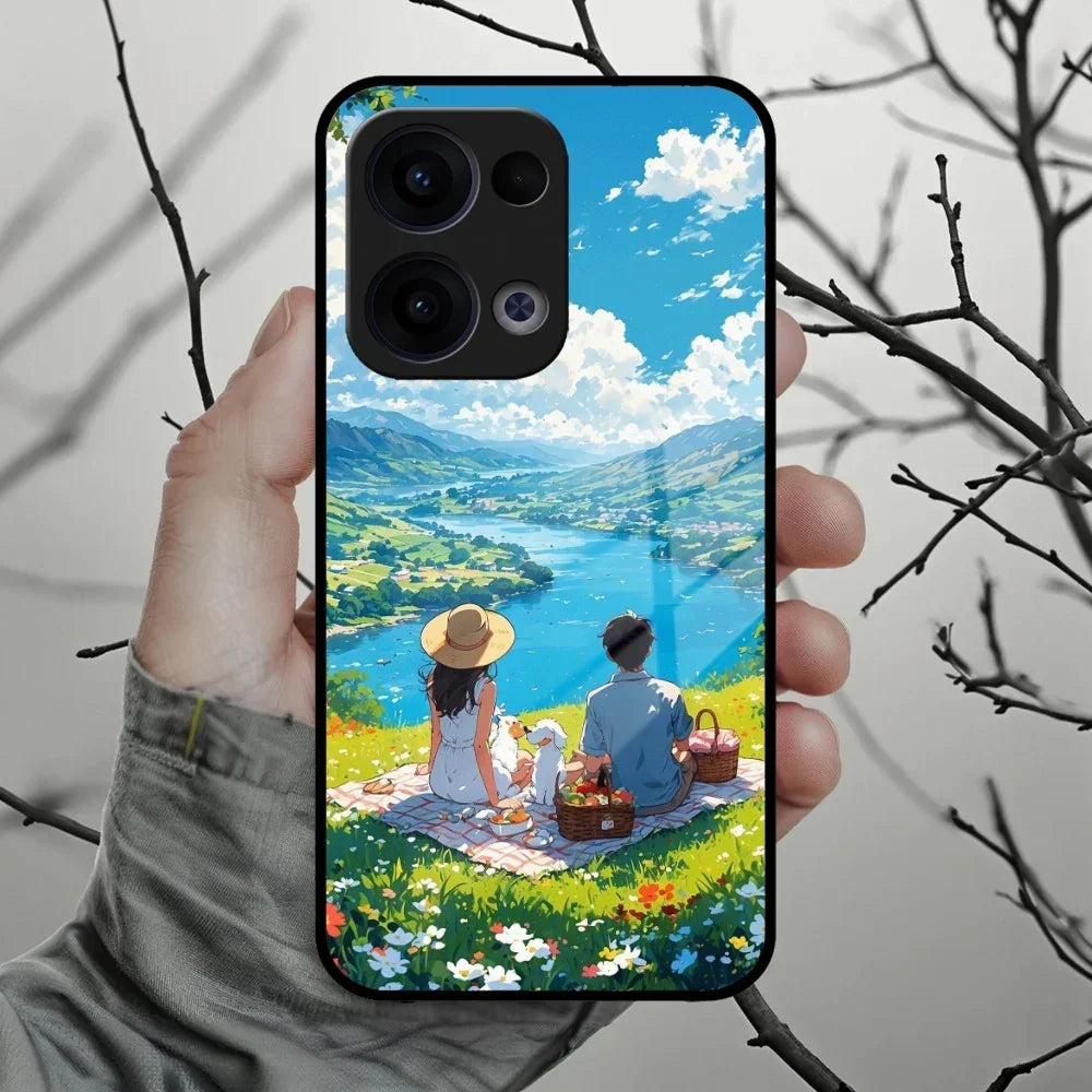 Lakeside Whimsy Glass Case Cover For Oppo - ShopOnCliQ