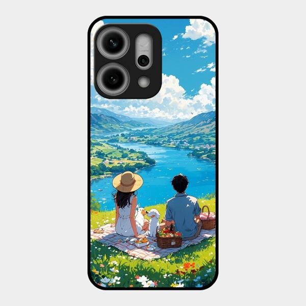 Lakeside Whimsy Glass Case Cover For Oppo Reno 14 Pro 5G