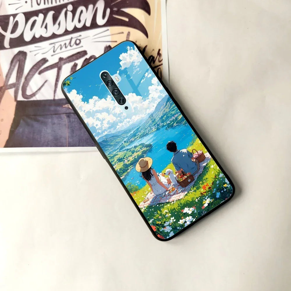 Lakeside Whimsy Glass Case Cover For Oppo - ShopOnCliQ