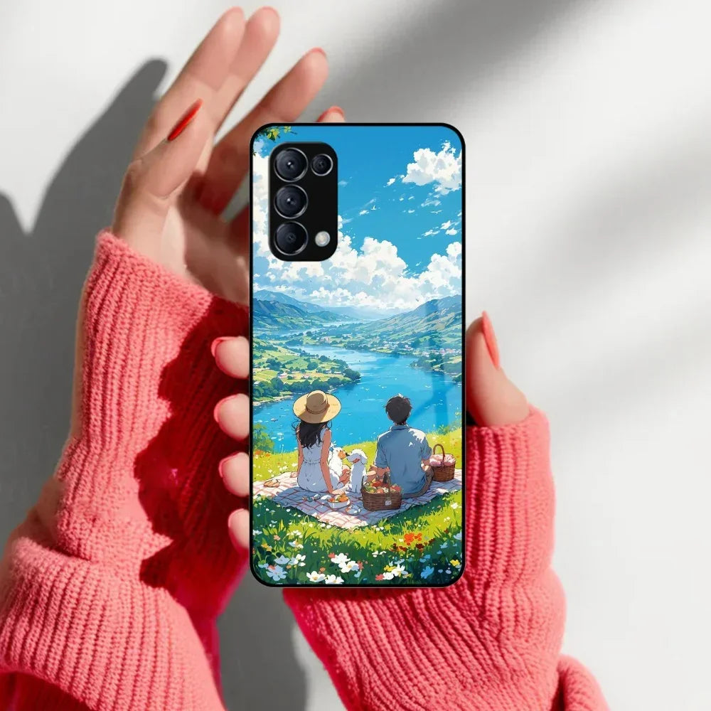 Lakeside Whimsy Glass Case Cover For Oppo - ShopOnCliQ