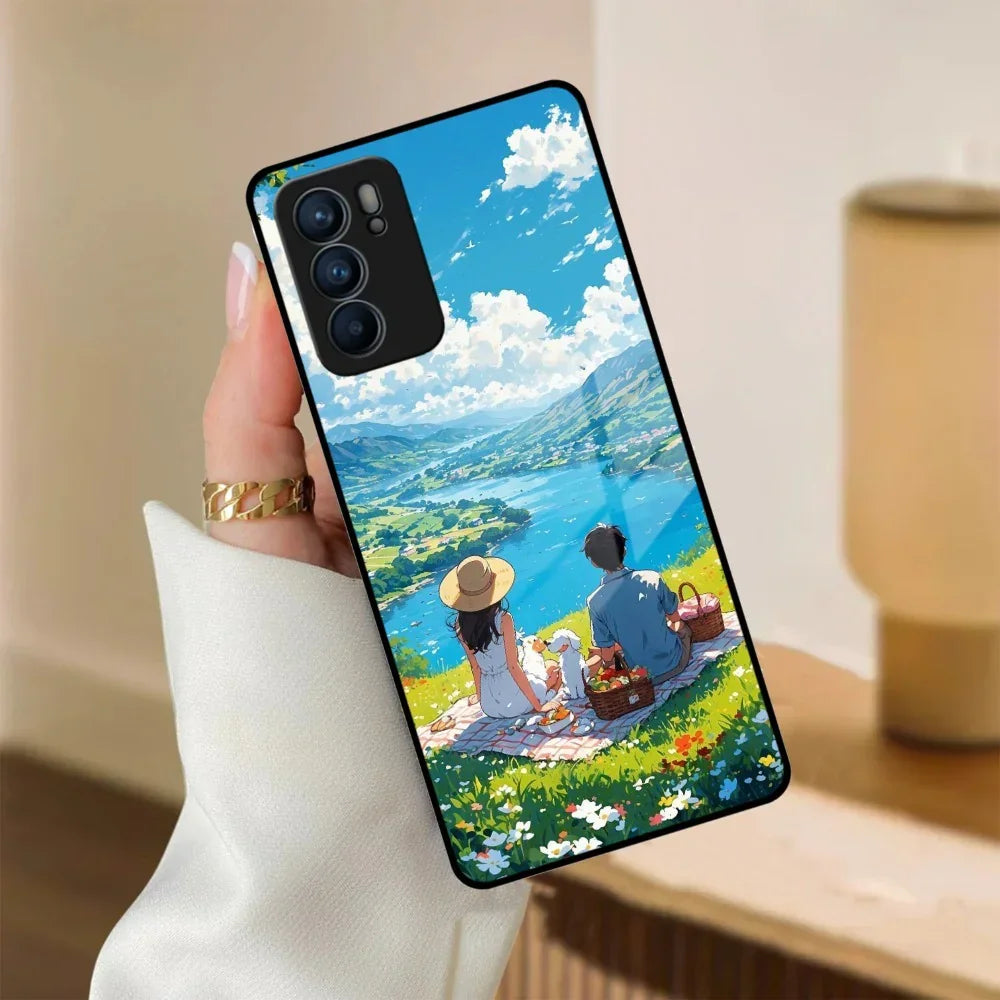 Lakeside Whimsy Glass Case Cover For Oppo - ShopOnCliQ