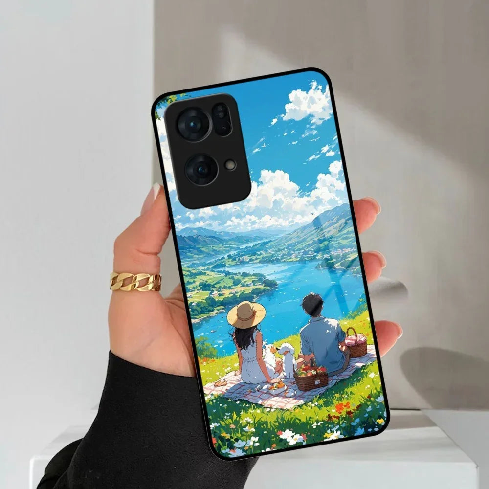 Lakeside Whimsy Glass Case Cover For Oppo - ShopOnCliQ