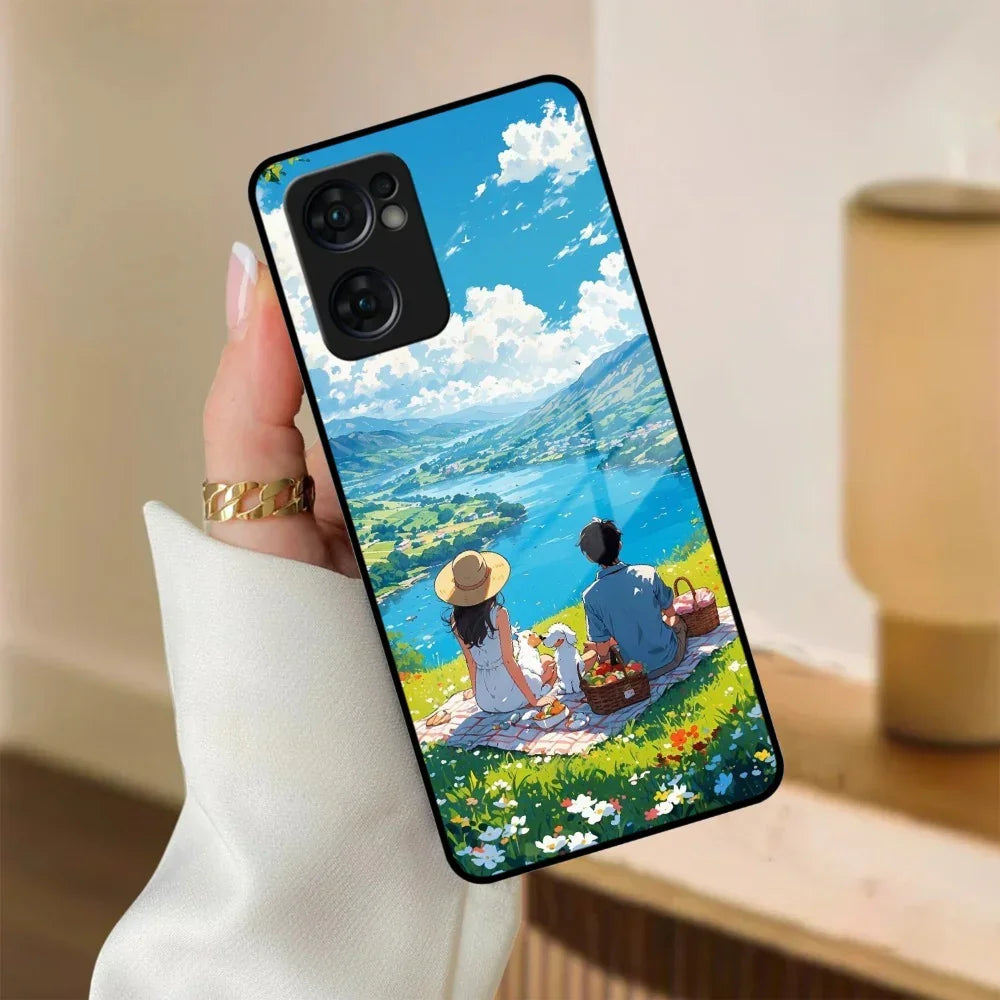 Lakeside Whimsy Glass Case Cover For Oppo - ShopOnCliQ