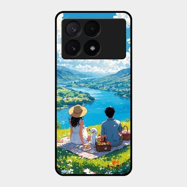 Lakeside Whimsy Glass Case Cover For Poco X6 Pro 5G