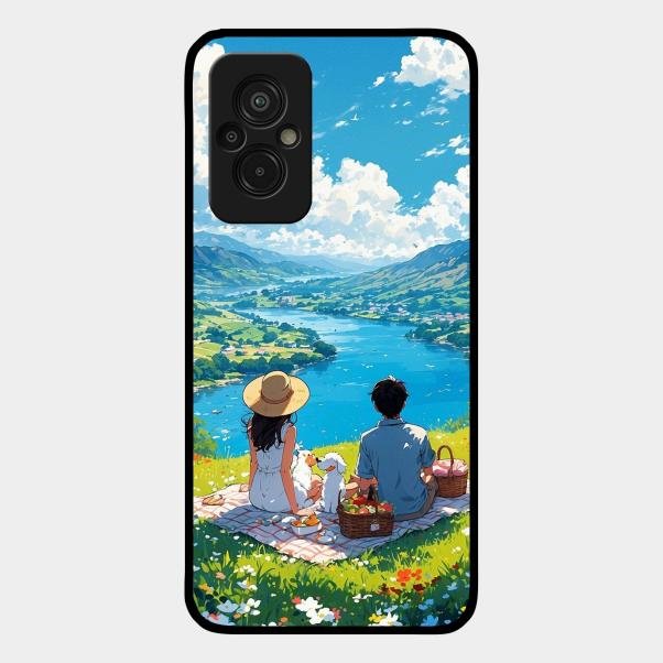Lakeside Whimsy Glass Case Cover For Redmi 11 Prime 4G