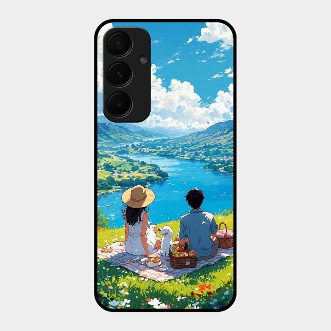 Lakeside Whimsy Glass Case Cover For Samsung Galaxy A55 5G