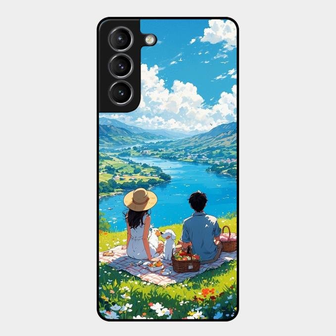 Lakeside Whimsy Glass Case Cover For Samsung Galaxy S21