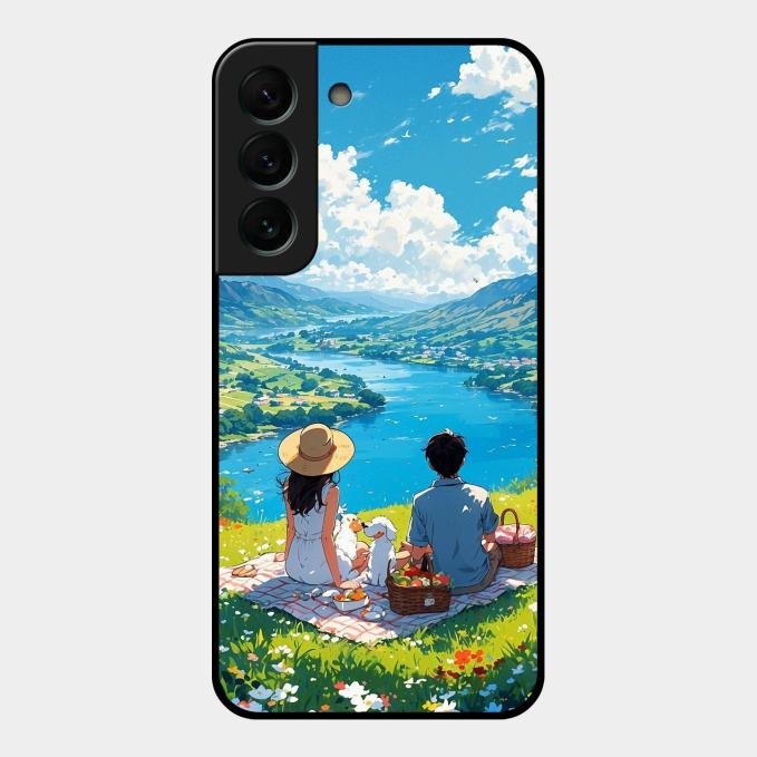 Lakeside Whimsy Glass Case Cover For Samsung Galaxy S22 Plus 5G
