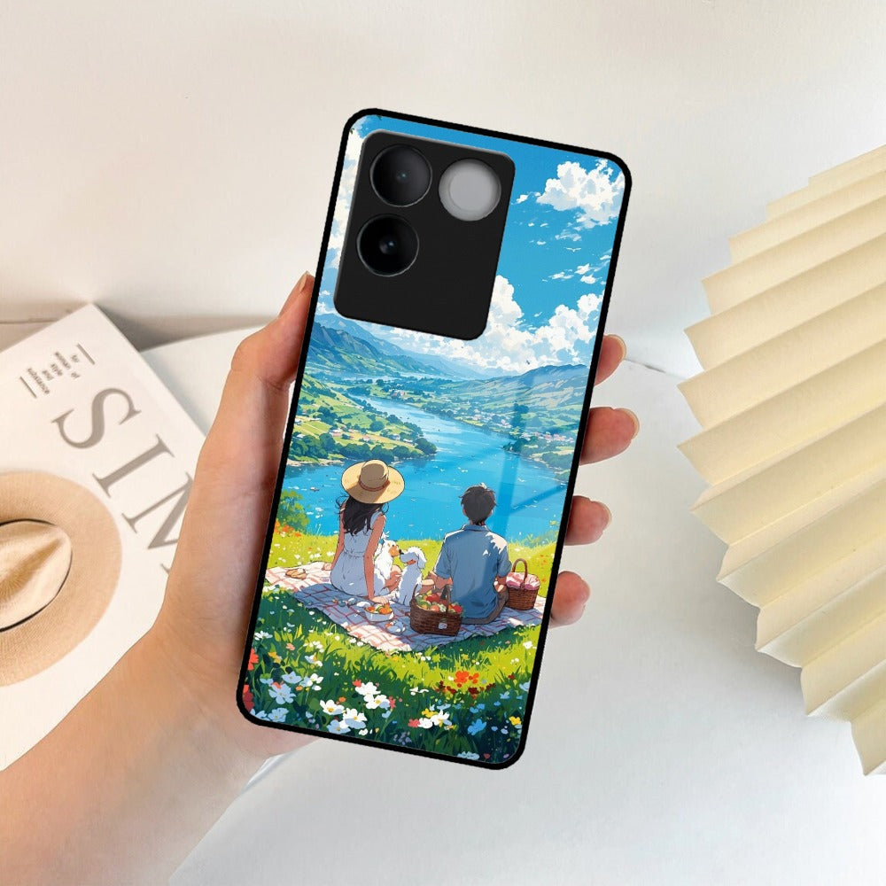 Lakeside Whimsy Glass Case Cover For iQOO