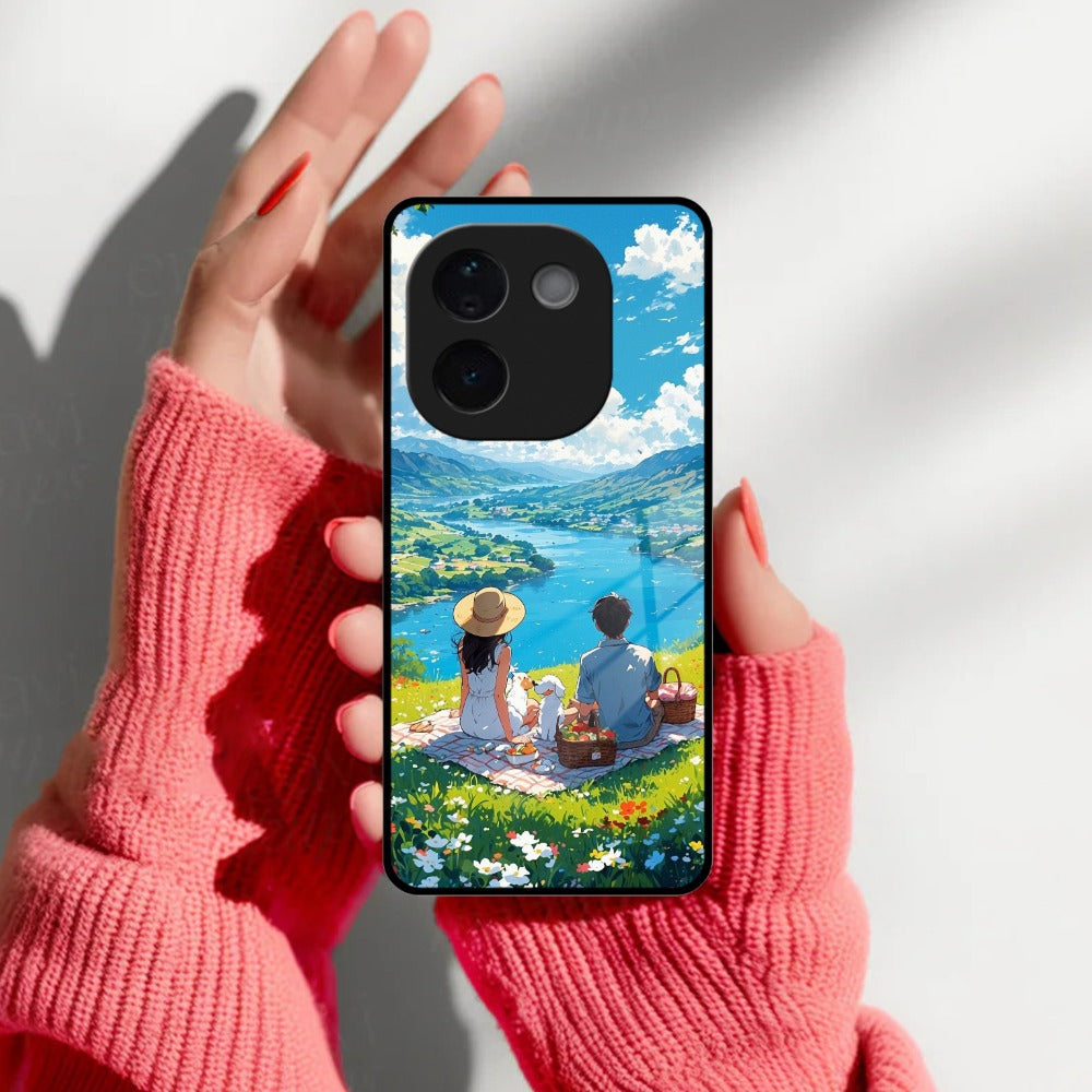 Lakeside Whimsy Glass Case Cover For iQOO