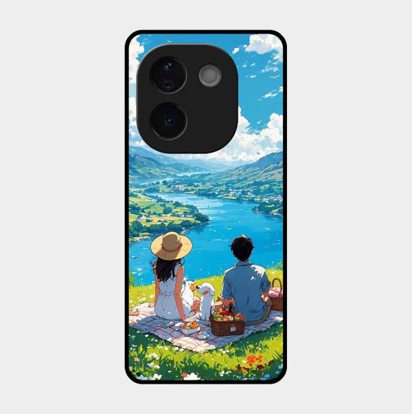 Lakeside Whimsy Glass Case Cover For Vivo T3 Pro 5G