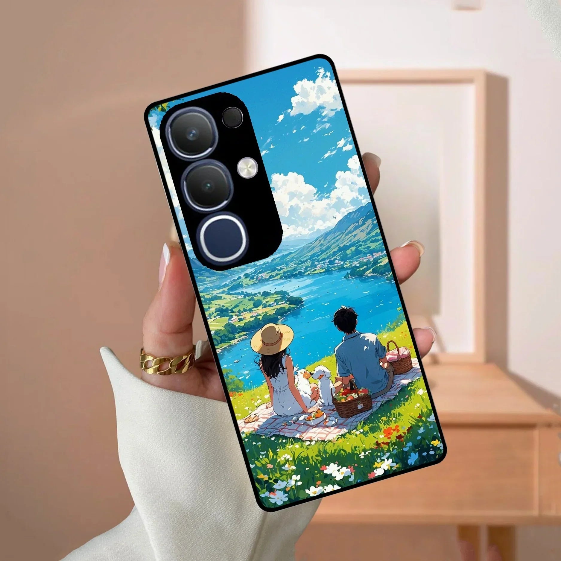 Lakeside Whimsy Glass Case Cover For Vivo - ShopOnCliQ