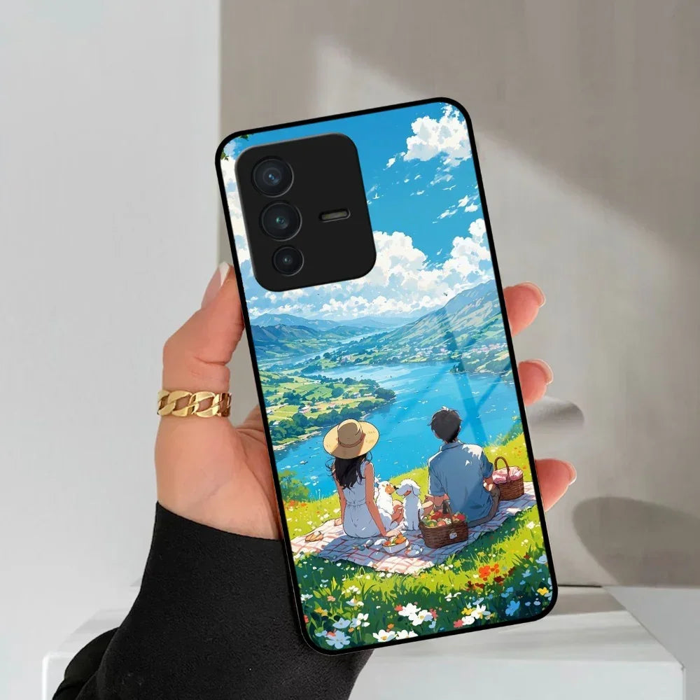 Lakeside Whimsy Glass Case Cover For Vivo - ShopOnCliQ