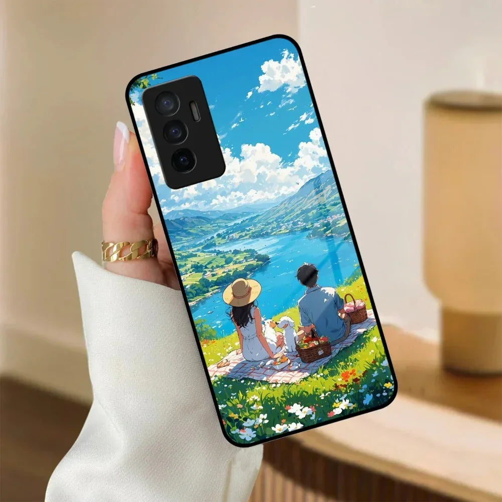 Lakeside Whimsy Glass Case Cover For Vivo - ShopOnCliQ
